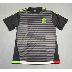 Lada Mexico Soccer Jersey Men M Gray Black Fan Football Graphic Tee